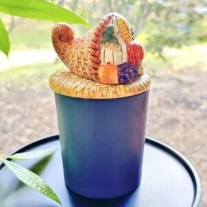 Vintage thanksgiving cornucopia Jar Candle Topper candle accessories holiday